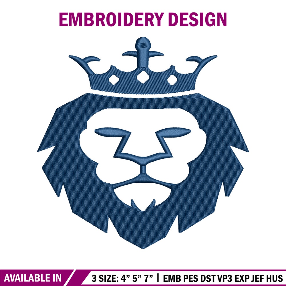 King Lion Logo embroidery design, King Lion Logo embroidery, animal design, embroidery file, logo shirt, Digital download.jpg