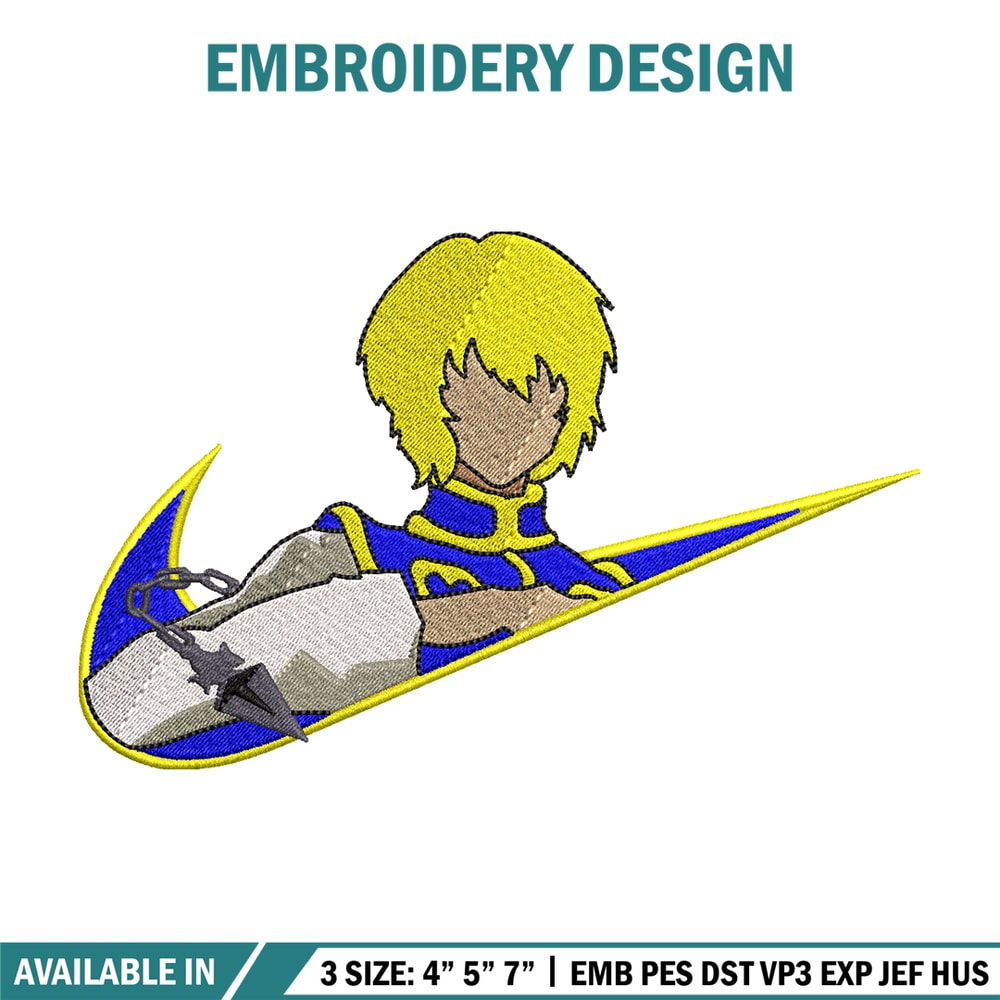 Kurapika Nike embroidery design, Hunter x hunter embroidery, Nike design, anime design, anime shirt, Digital download.jpg