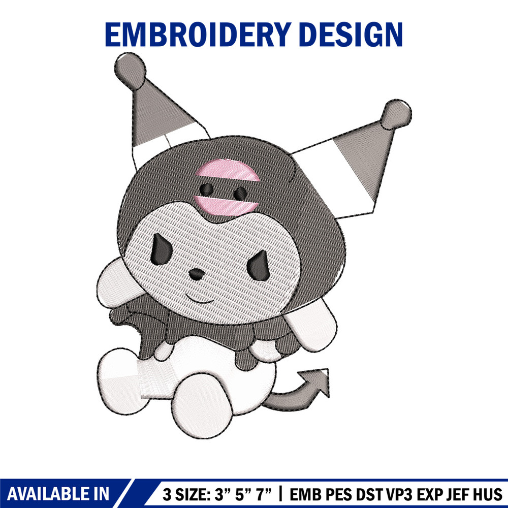 Kuromi embroidery design, Kuromi embroidery, Embroidery file, Embroidery shirt, Emb design, Digital download.jpg