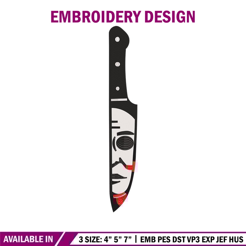 Knife horror movie embroidery design, Horror embroidery, Embroidery file,Embroidery shirt, Emb design, Digital download.jpg