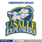 La Salle Explorers embroidery design, La Salle Explorers embroidery, logo Sport, Sport embroidery, NCAA embroidery..jpg