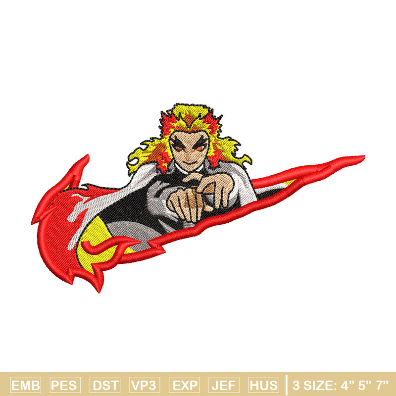 Nike Rengoku embroidery design, Kimetsu no Yaiba embroidery, Nike design, anime design, anime shirt, Digital download.jpg