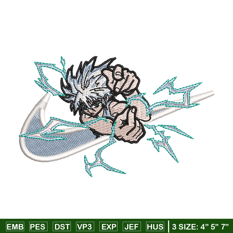 Nike x Killua embroidery design, Hunter x hunter embroidery, Nike design, anime design, anime shirt, Digital download.jpg
