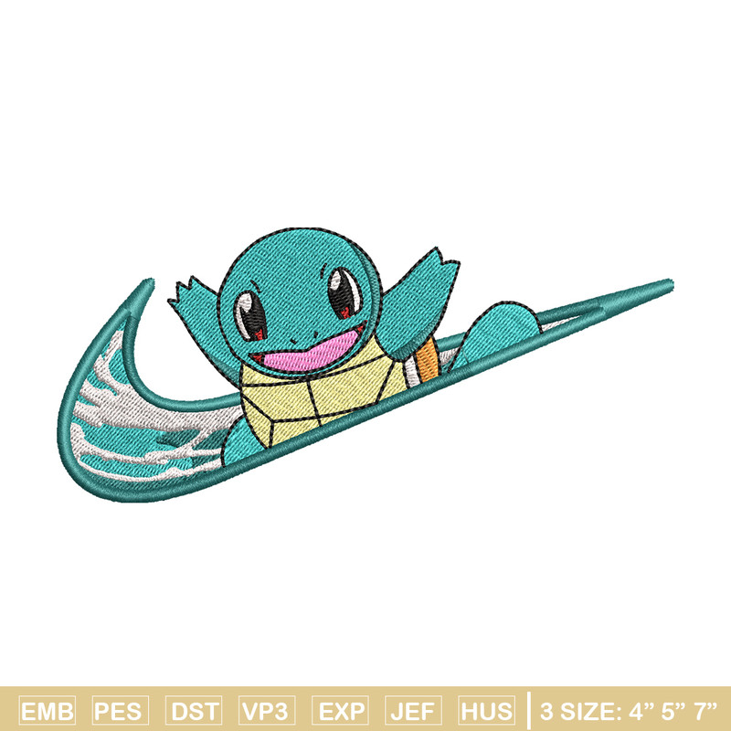 Nike Squirtle embroidery design, Pokemon embroidery, Nike design, anime design, anime shirt, Digital download.jpg