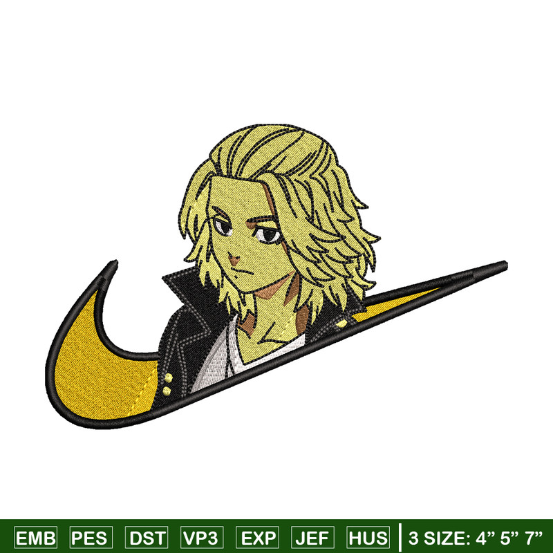Nike x Mikey embroidery design, Tokyo revengers embroidery, nike design, embroidery file, anime shirt, Digital download.jpg