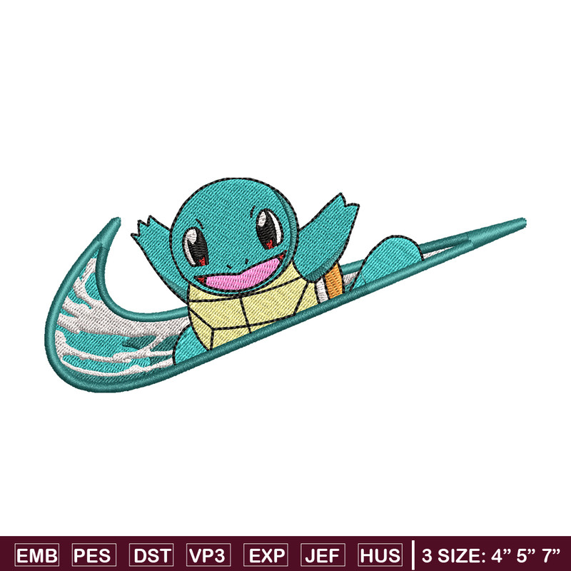 Nike Squirtle embroidery design, Pokemon embroidery, Nike design, anime design, anime shirt, Digital download.jpg
