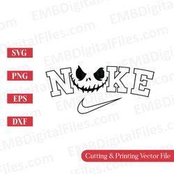 nike swoosh evil jack face halloween svg for cricut