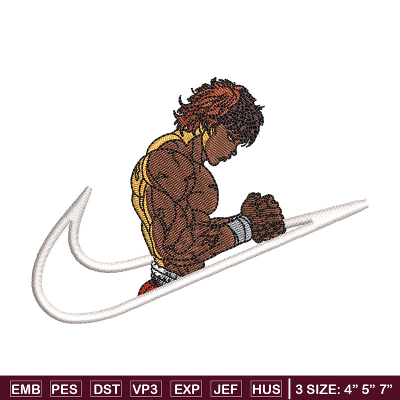 Nike x Baki embroidery design, Baki anime embroidery, anime design, embroidery file, anime shirt, Digital download.jpg