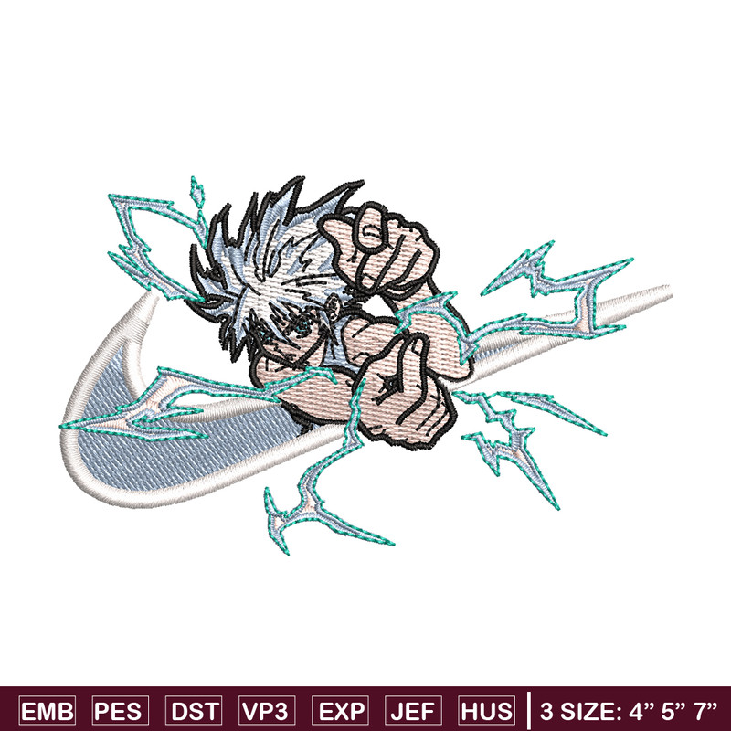 Nike x Killua embroidery design, Hunter x hunter embroidery, Nike design, anime design, anime shirt, Digital download.jpg