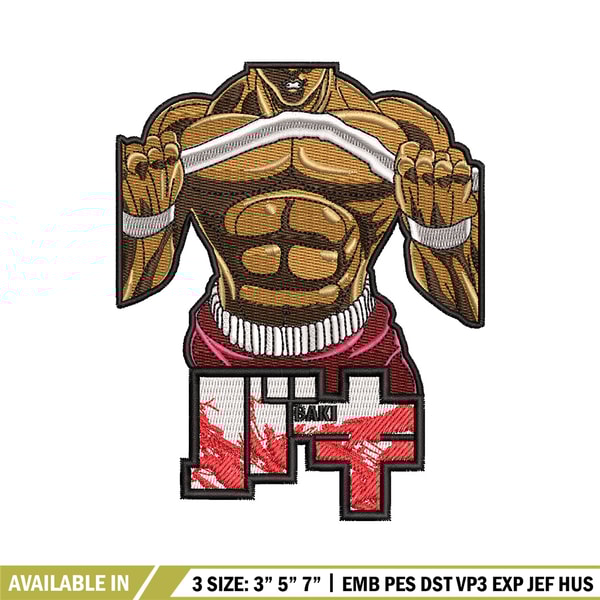 Baki body embroidery design, Baki embroidery, Anime design, Embroidery shirt, Embroidery file, Digital download.jpg