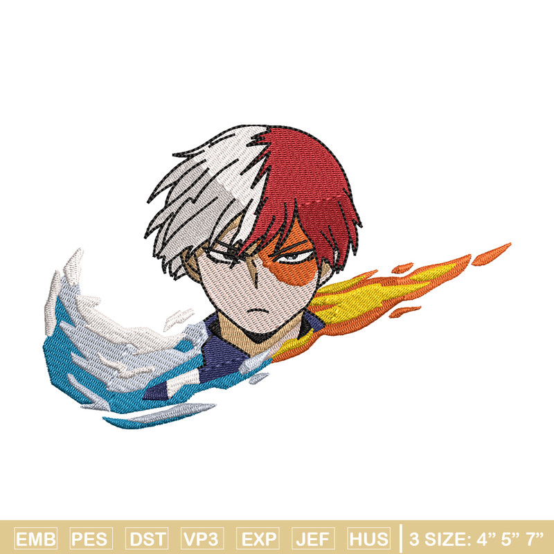 Nike x Todoroki embroidery design, My hero academia embroidery, Nike design, anime design, anime shirt, Digital download.jpg