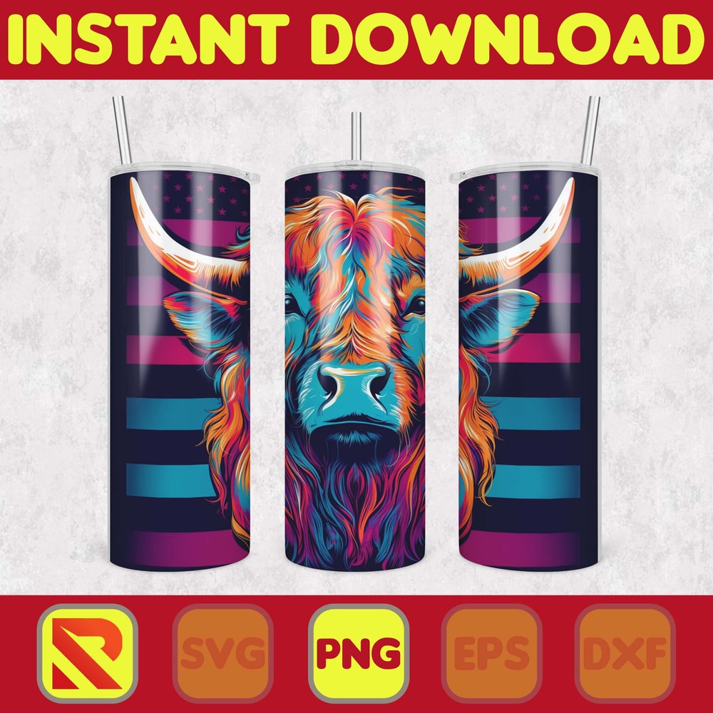 Highland Cow Tumbler Wrap, Western 20 oz Skinny Tumbler Sublimation Design, Custom Name Personalised Tumbler Wrap Designs PNG (77).jpg