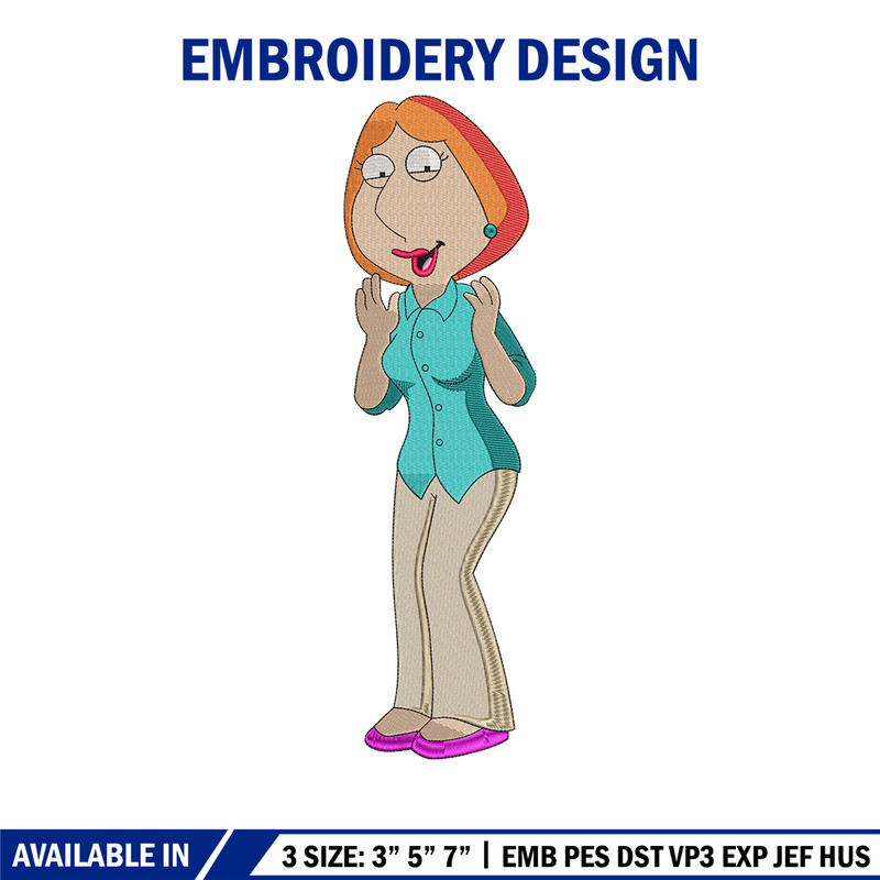 Lois Griffin embroidery design, Family guy embroidery, Embroidery file, Embroidery shirt, Emb design, Digital download.jpg