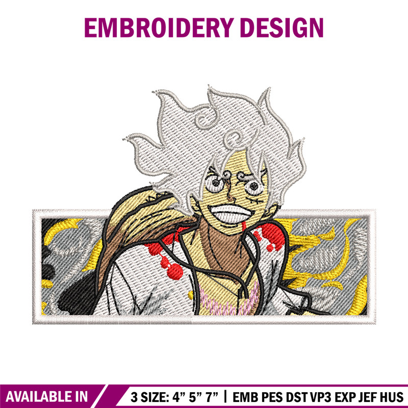 Luffy 5 embroidery design, One piece embroidery, Anime design, Embroidery shirt, Embroidery file, Digital download.jpg