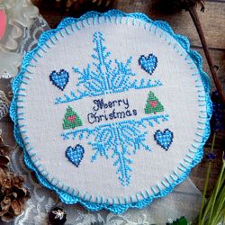 Christmas Snowflake cross stitch pattern PDF Merry Christmas cross stitch chart
