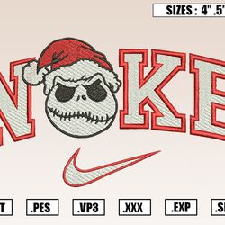 nike jack xmas embroidery designs, christmas embroidery design file instant download
