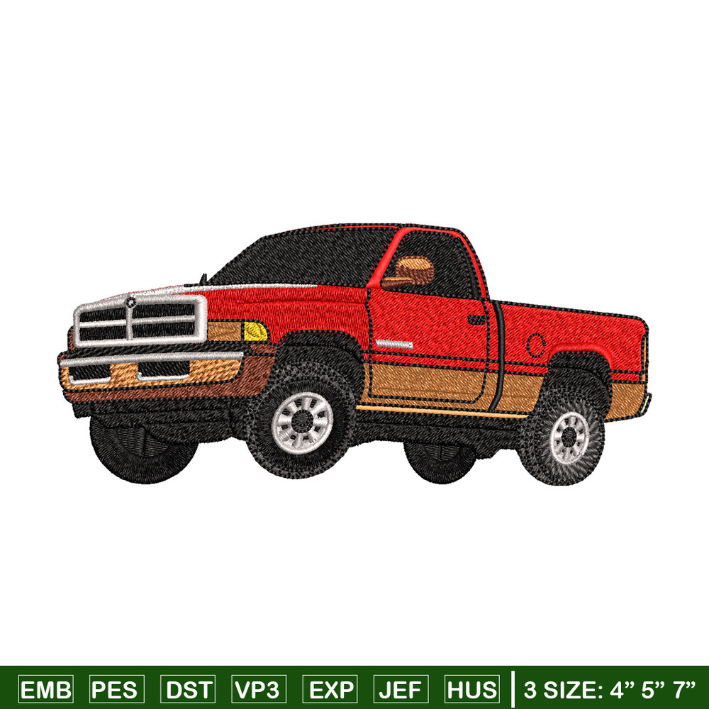Pickup truck red embroidery design, Pickup truck embroidery, logo design, logo shirt, Embroidery shirt, Instant download.jpg