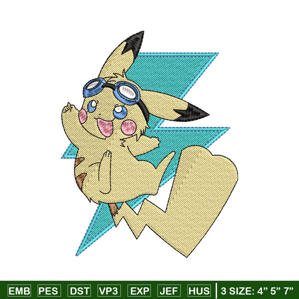 Pikachu anime embroidery design, Pokemon embroidery, embroidery file, anime design, anime shirt, Digital download.jpg