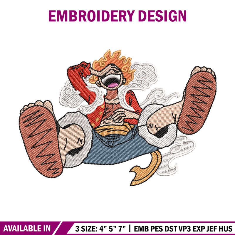 Luffy g5 laugh embroidery design, One piece embroidery,Anime design, Embroidery shirt, Embroidery file, Digital download.jpg
