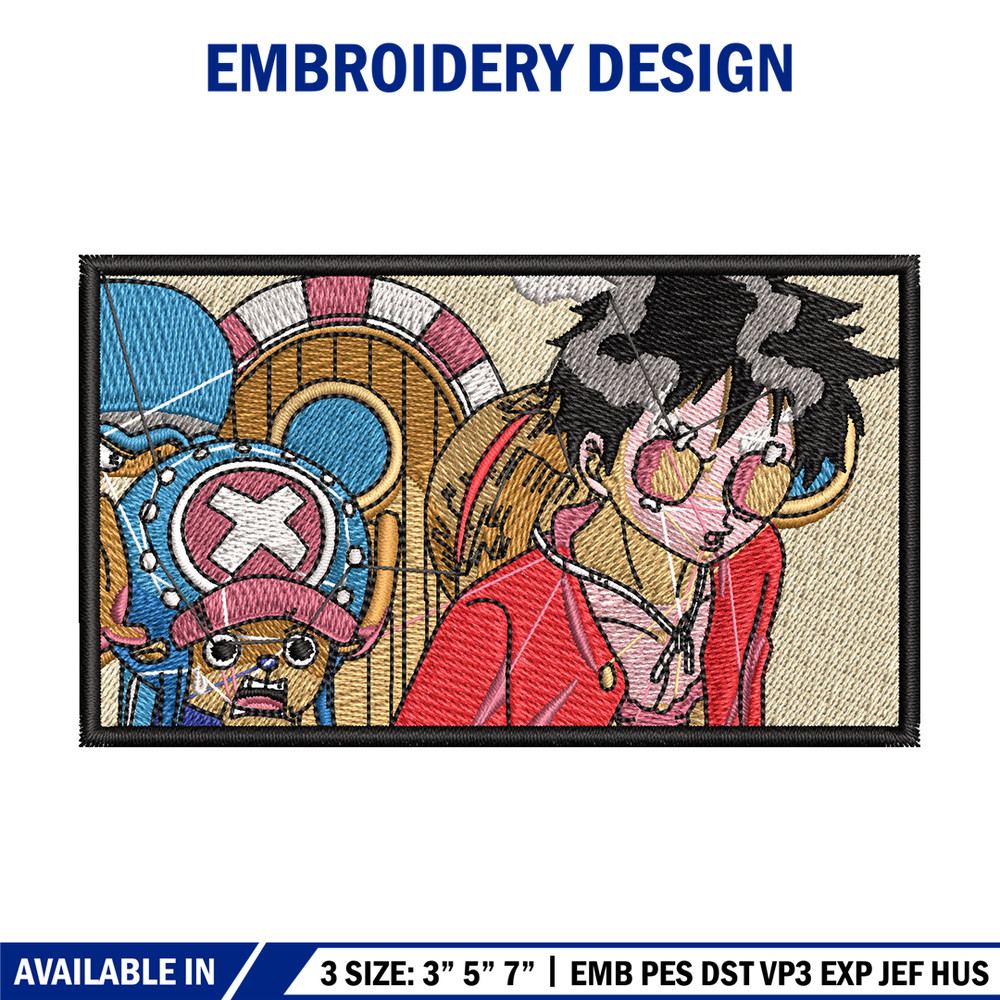 Luffy chopper embroidery design, One piece embroidery, Embroidery shirt, Embroidery file, Anime design, Digital download.jpg