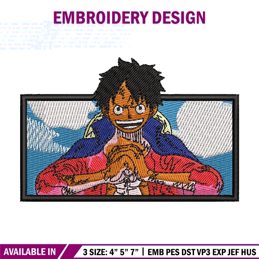 Luffy box embroidery design, One piece embroidery, Anime design, Embroidery shirt, Embroidery file, Digital download.jpg