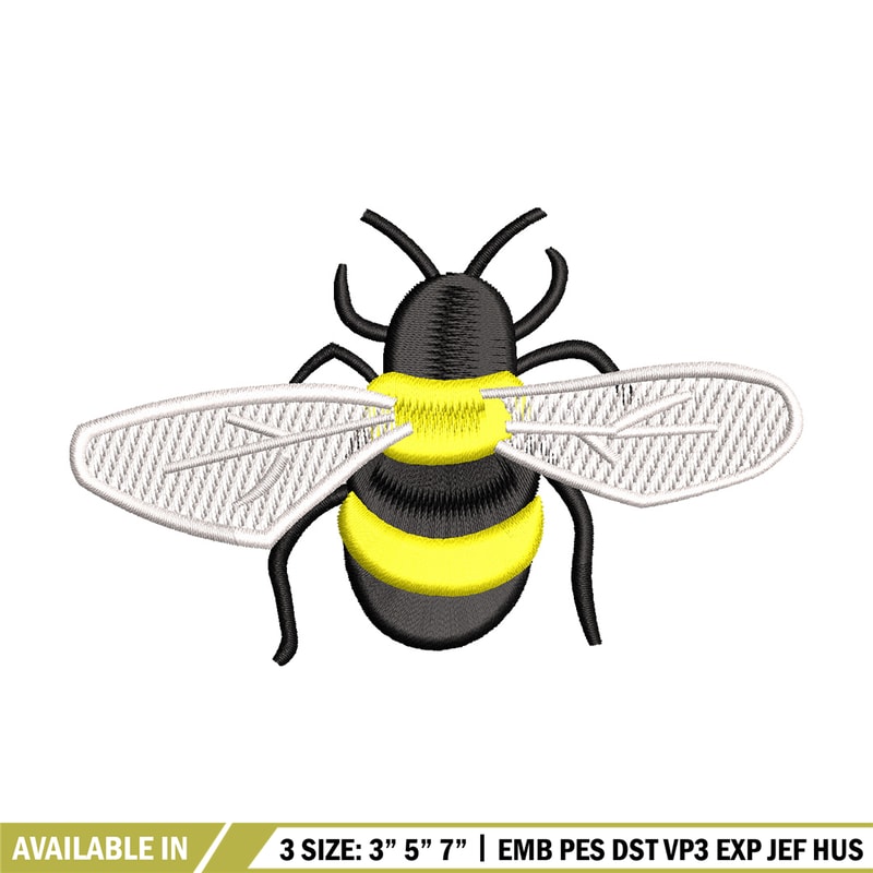 Bee yellow embroidery design, Bee embroidery, Embroidery file, Embroidery shirt, Emb design, Digital download.jpg