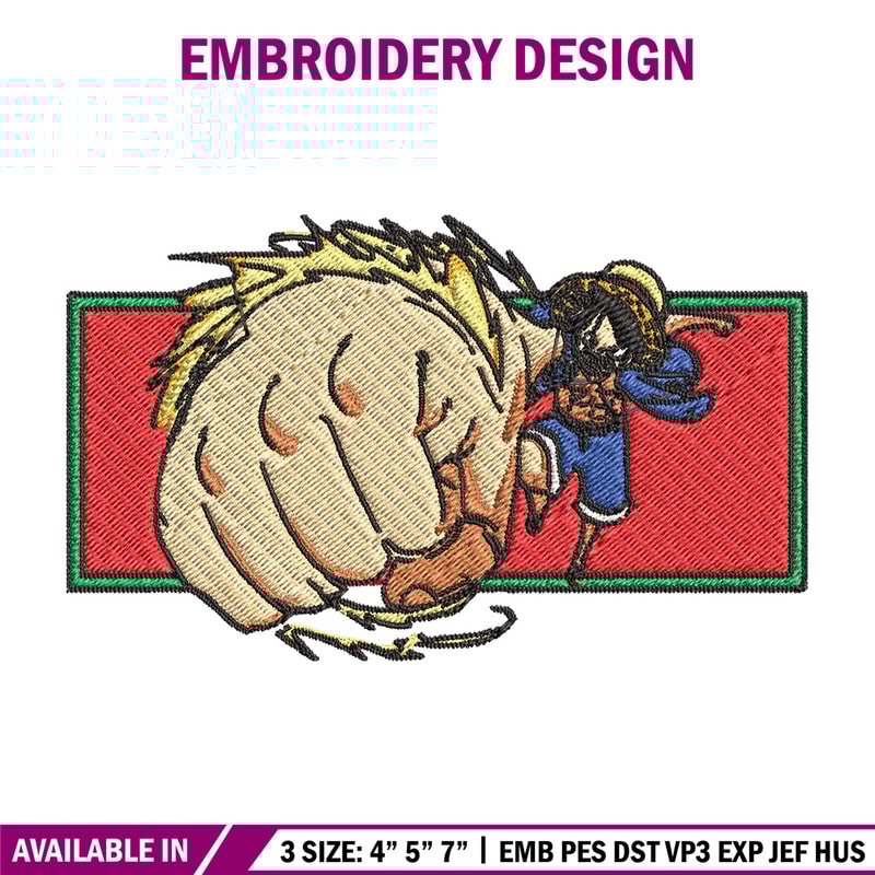 Luffy embroidery design, One piece embroidery, Anime design, Embroidery file, Embroidery shirt, Digital download (11).jpg