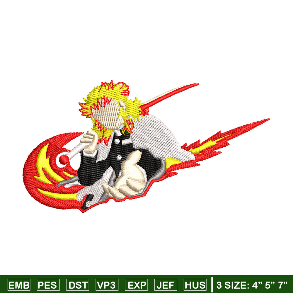 Rengoku Nike fire embroidery design, Kimetsu no Yaiba embroidery, embroidery file, anime design, Digital download.jpg