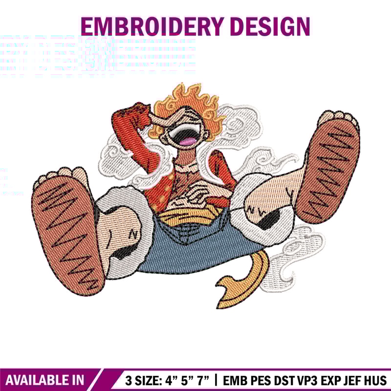 Luffy g5 laugh embroidery design, One piece embroidery,Anime design, Embroidery shirt, Embroidery file, Digital download.jpg