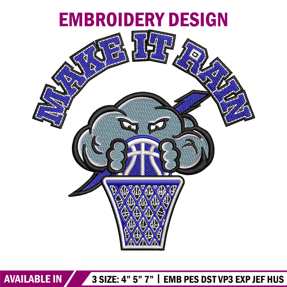 Make it rain embroidery design, Basketball embroidery, Embroidery file, Embroidery shirt, Emb design,Digital download.jpg