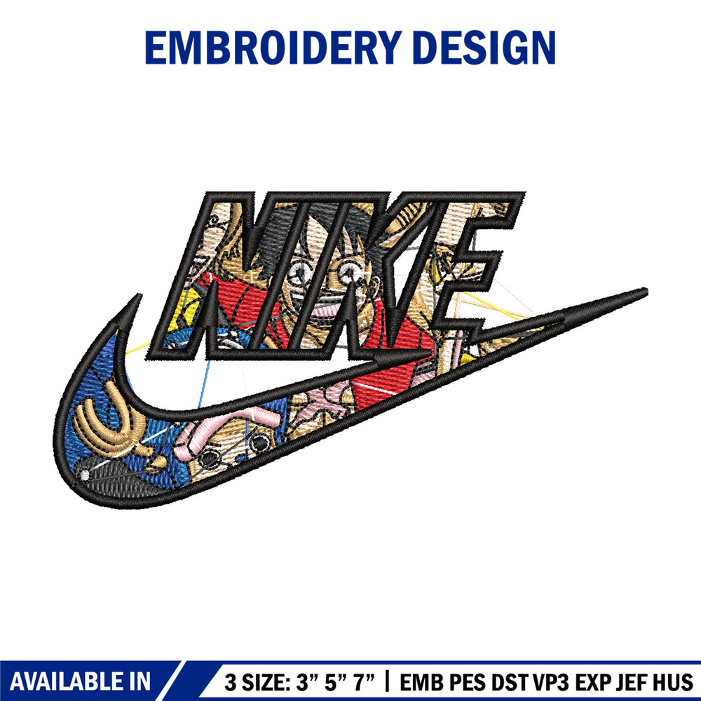 Luffy swoosh embroidery design, One piece embroidery, Anime design, Embroidery shirt, Embroidery file, Digital download.jpg