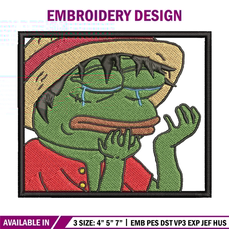 Luffy meme embroidery design, One piece embroidery, Anime design, Embroidery shirt, Embroidery file, Digital download.jpg