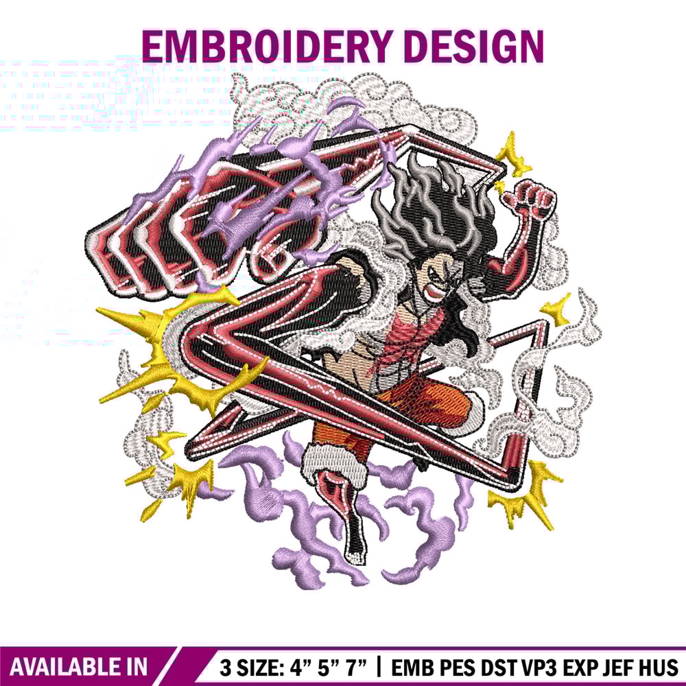 Luffy snake embroidery design, One piece embroidery, Anime design, Embroidery shirt, Embroidery file, Digital download.jpg