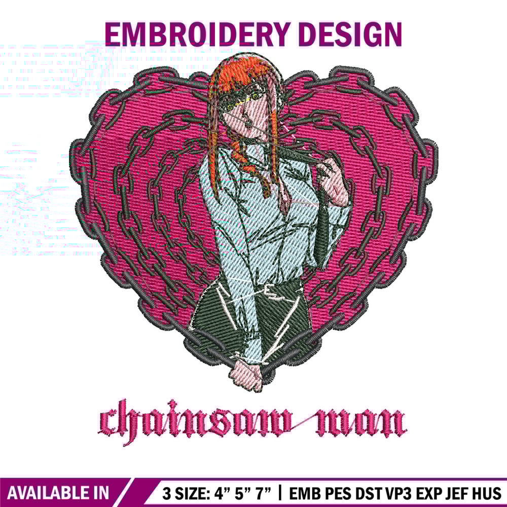 Makima embroidery design, Chainsaw man embroidery, Anime design, Embroidery shirt, Embroidery file, Digital download.jpg