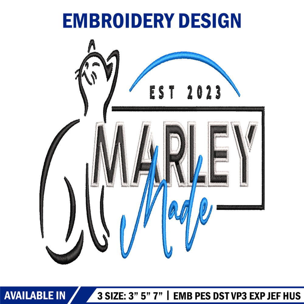 Marley Made embroidery design, Marley Made embroidery, logo design, Logo shirt, embroidery file, Digital download.jpg