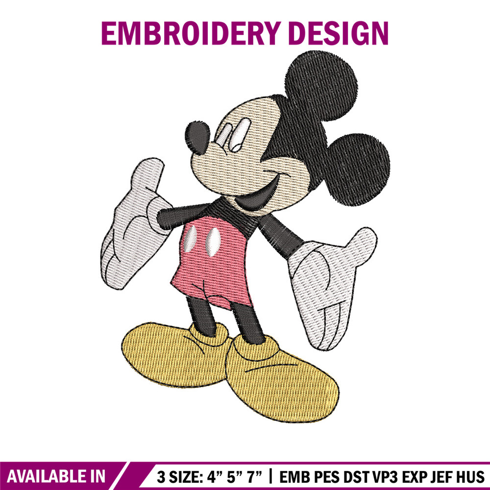 Mickey mouse embroidery design, Disney embroidery,Embroidery shirt, Embroidery file, Anime design, Digital download.jpg