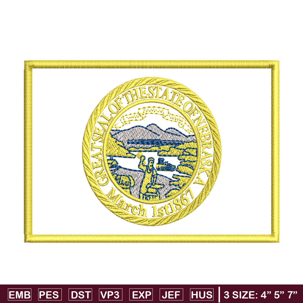 Seal Great Seal of the State of Nebraska Badge Logo embroidery design, logo embroidery, logo design, Instant download..jpg
