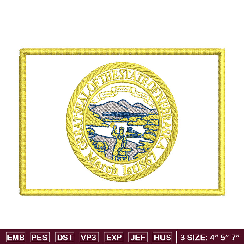 Seal Great Seal of the State of Nebraska Badge Logo embroidery design, logo embroidery, logo design, Instant download..jpg