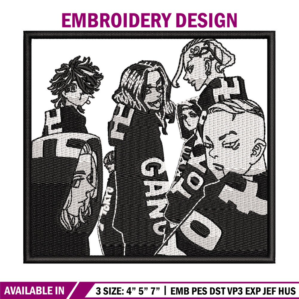 Mikey friends embroidery design, Mikey embroidery, Anime design, Embroidery shirt, Embroidery file, Digital download.jpg