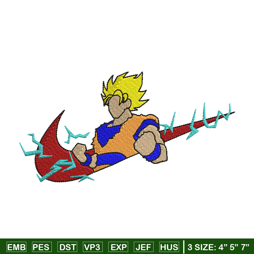 Songoku nike embroidery design, Dragon ball embroidery, Nike design, anime design, anime shirt, Digital download.jpg