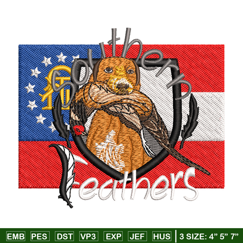 Southern Feathers logo embroidery design, logo embroidery, logo design, Embroidery shirt, logo shirt, Instant download.jpg