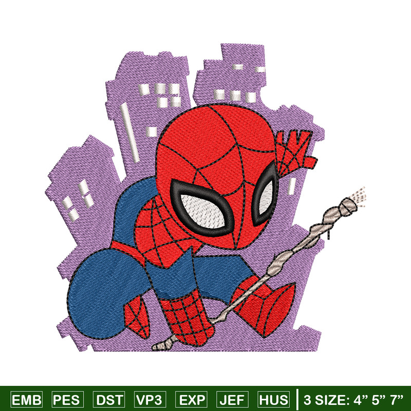 Spaiderman chibi logo embroidery design, Spaiderman chibi embroidery, Embroidery shirt, logo design, Instant download.jpg