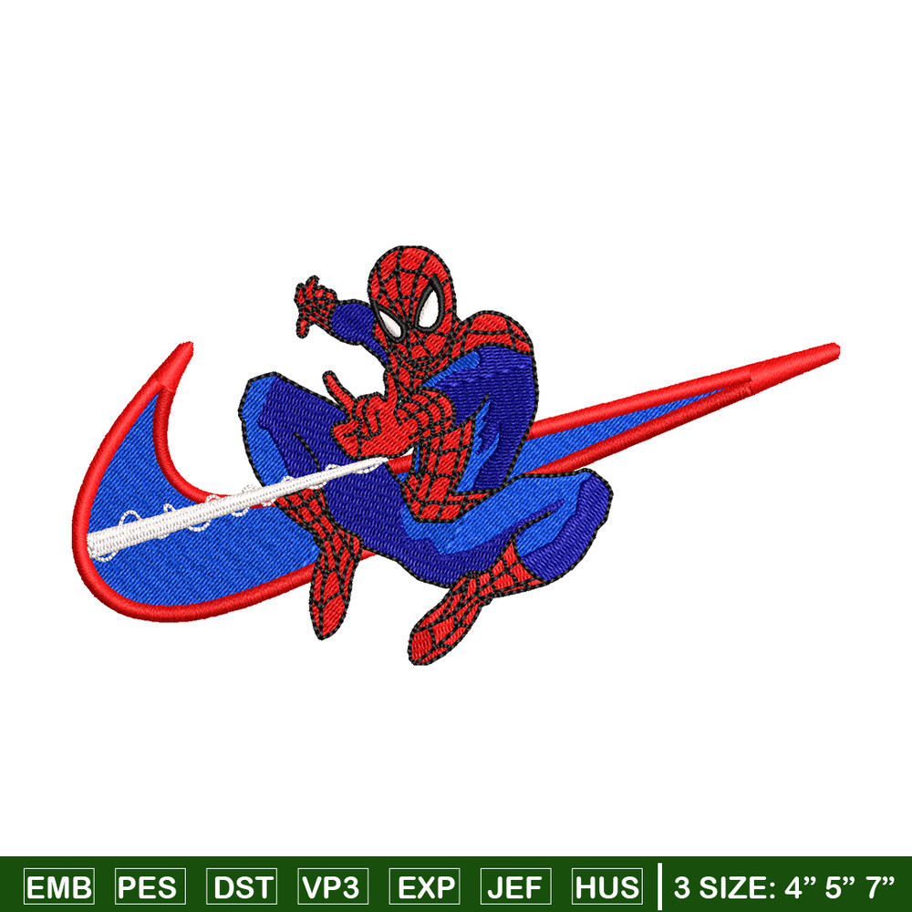 spaiderman Nike Logo embroidery design, spaiderman embroidery, Nike design, Logo shirt, digital download.jpg