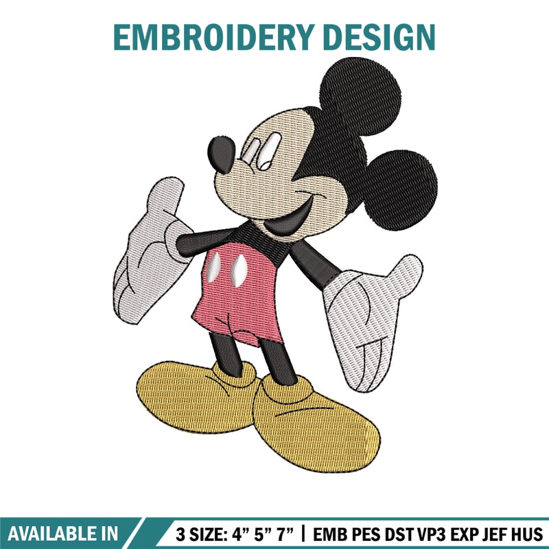 Mickey mouse embroidery design, Mickey embroidery, Embroidery file, Embroidery shirt, Emb design, Digital download.jpg