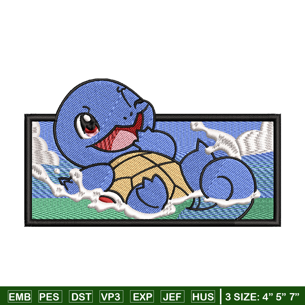 Squirtle embroidery design, Pokemon embroidery, embroidery file, anime design, anime shirt, Digital download.jpg