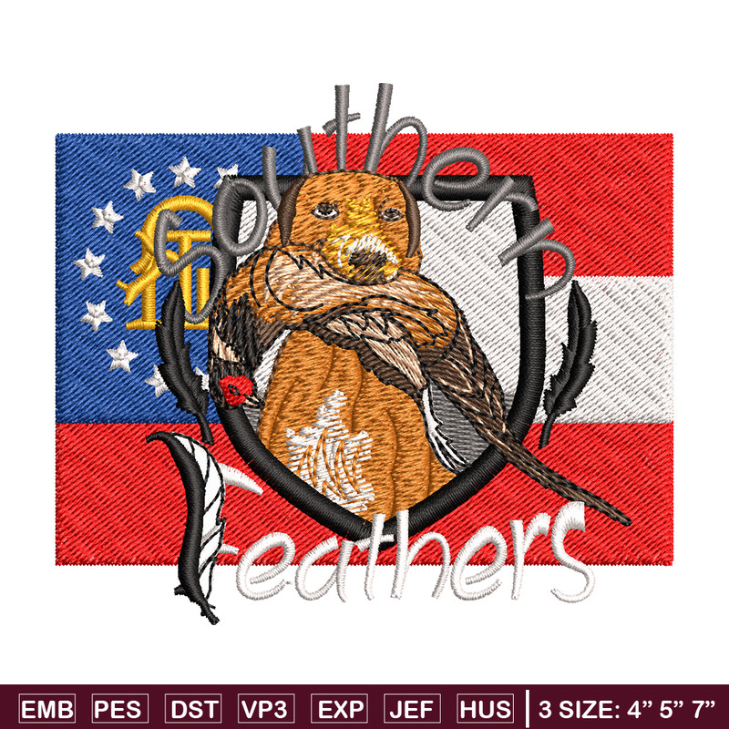 Southern Feathers logo embroidery design, logo embroidery, logo design, Embroidery shirt, logo shirt, Instant download.jpg