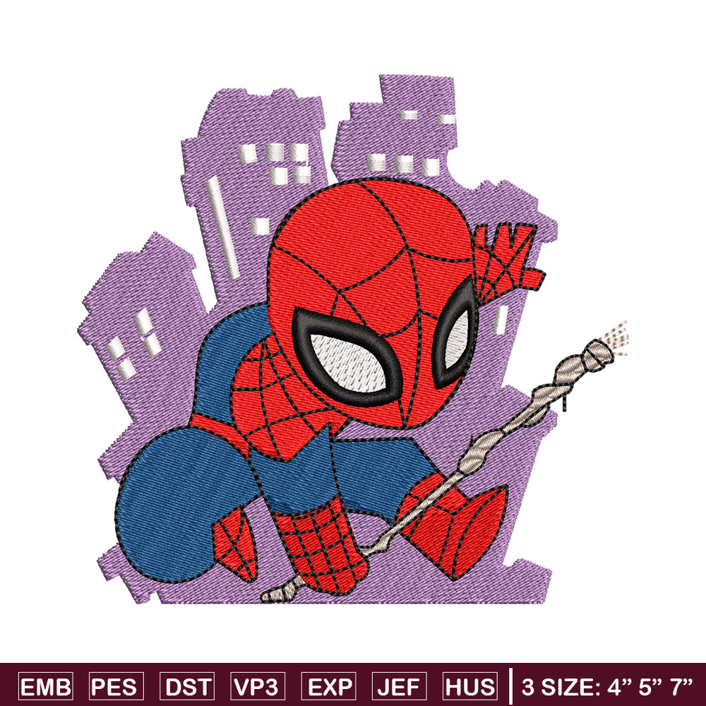 Spaiderman chibi logo embroidery design, Spaiderman chibi embroidery, Embroidery shirt, logo design, Instant download.jpg