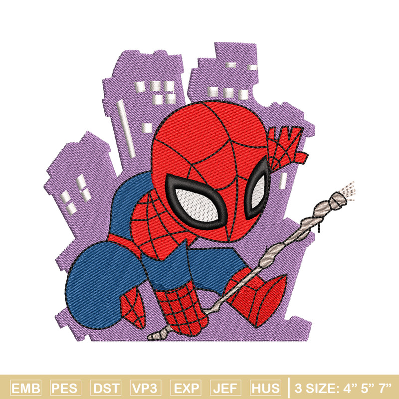 Spaiderman chibi logo embroidery design, Spaiderman chibi embroidery, Embroidery shirt, logo design, Instant download.jpg