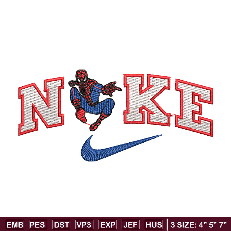 spaiderman nike embroidery design, spaiderman embroidery, logo design, logo shirt, digital download.jpg
