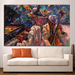 jazz postersjazz musician piano canvas wall artmusical instruments paintings artafrican american musician giftsjazz musi